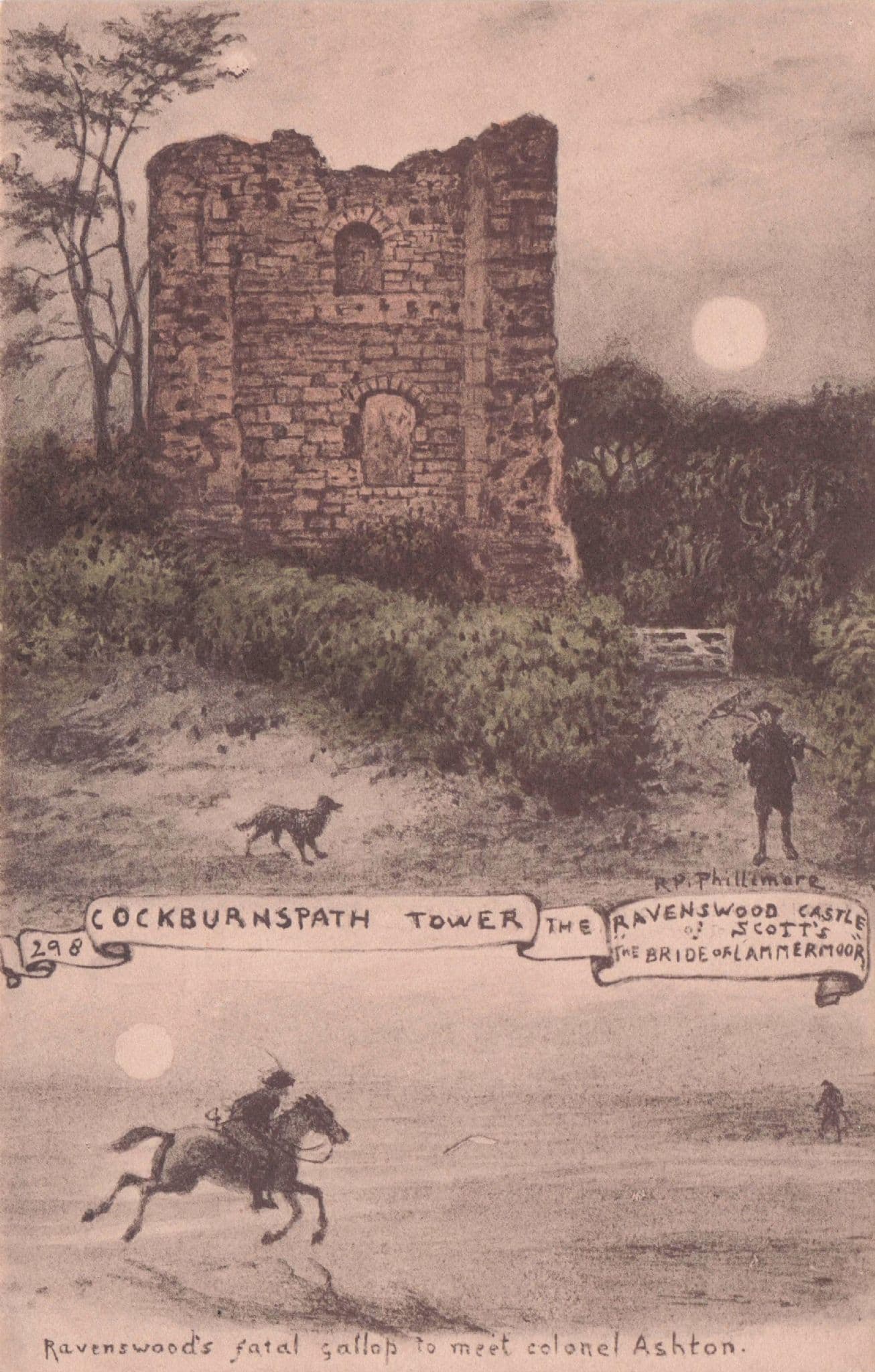 Cockburnspath Tower Bride Of Lammermoor Phillimore Postcard