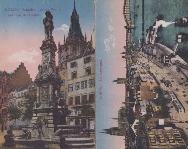 Coeln Am Leystapel Jan Van Werth Standbild 2x German Old Postcard s