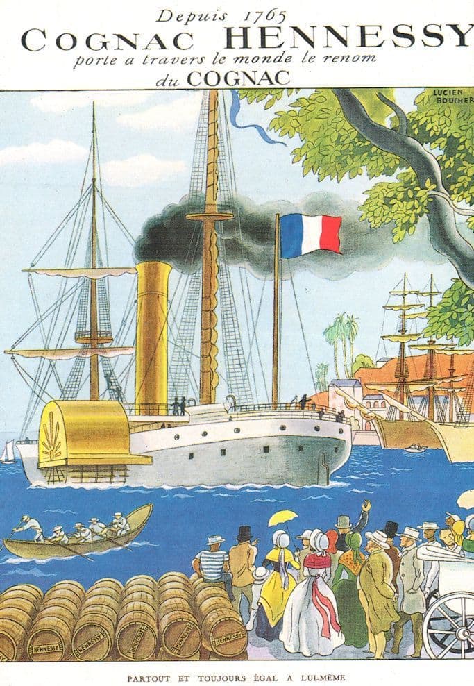 Cognac Hennessy Ship Boat Advertising Postcard