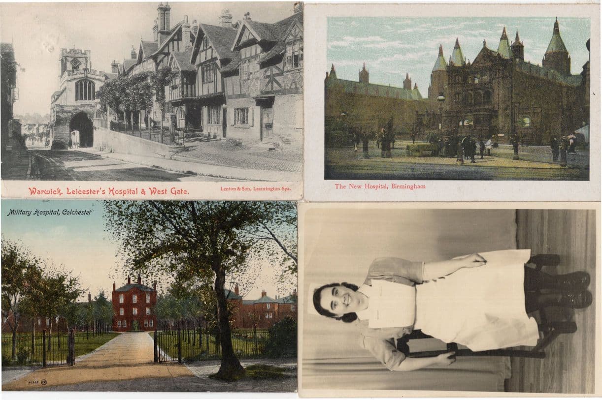 Colchester Military Birmingham Warwick New Hospital Nurse 4x Old Postcard s