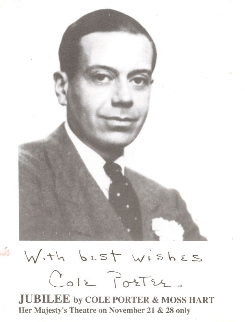 Cole Porter Jubilee Play Launch Printed Signed London Invitation