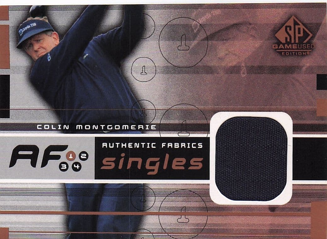 Colin Montgomerie Authentic Fabrics Singles Golf Upper Deck Worn Shirt Card