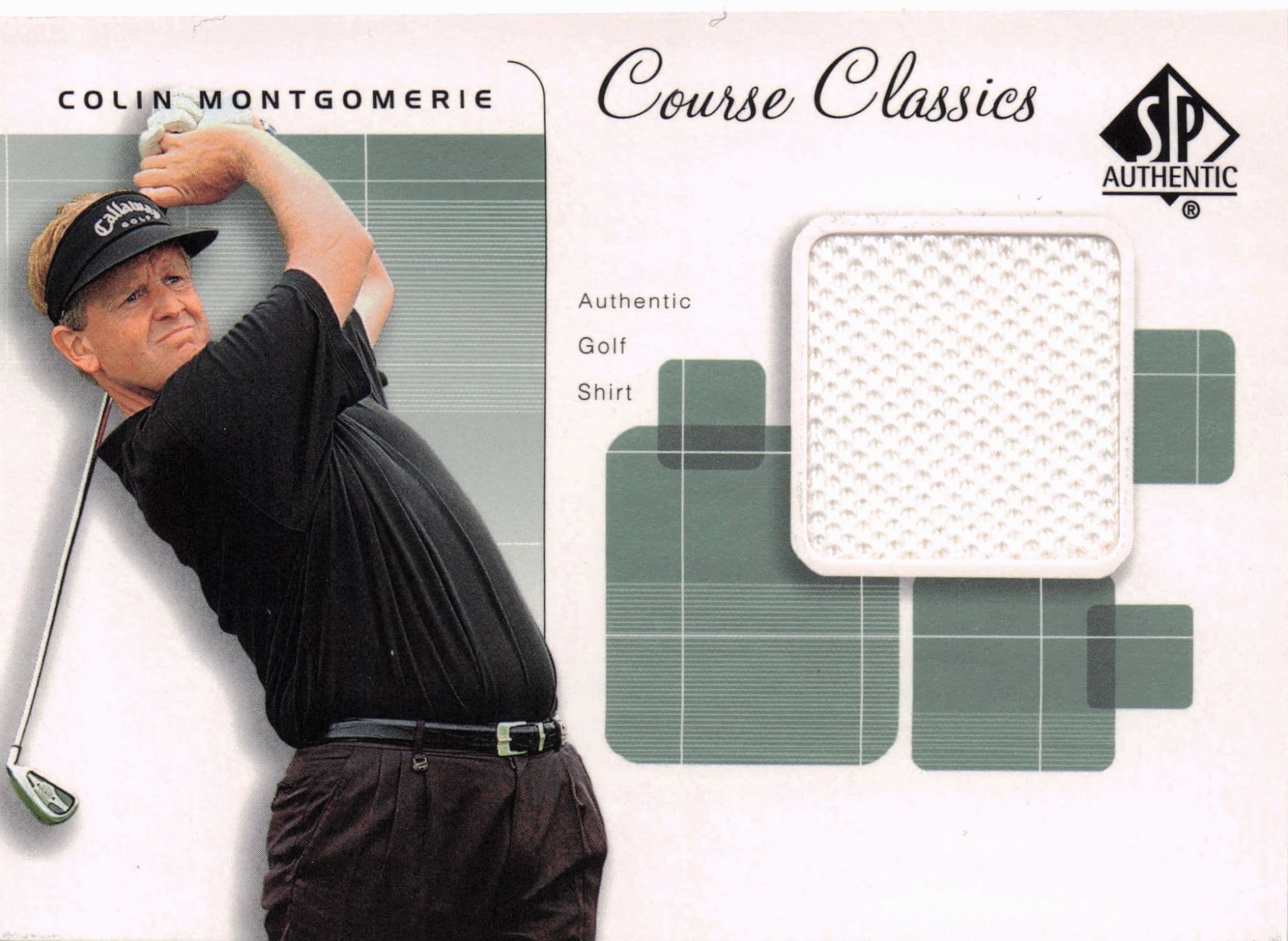 Colin Montgomerie Course Classics Upper Deck 2002 Real Relic Golf Shirt Card