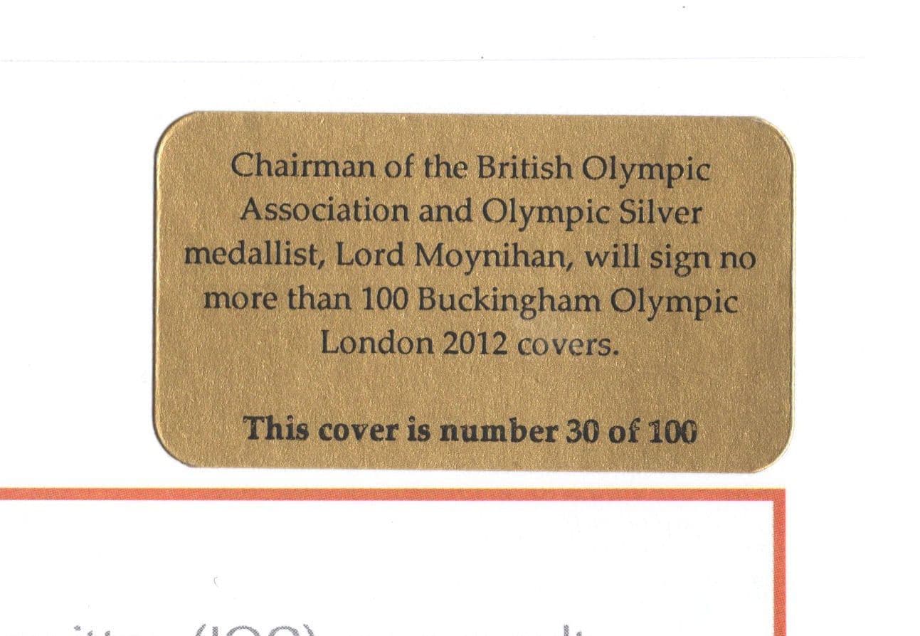 Colin Moyniham London 2012 Olympic Games Hand Signed LTD TO 100 FDC
