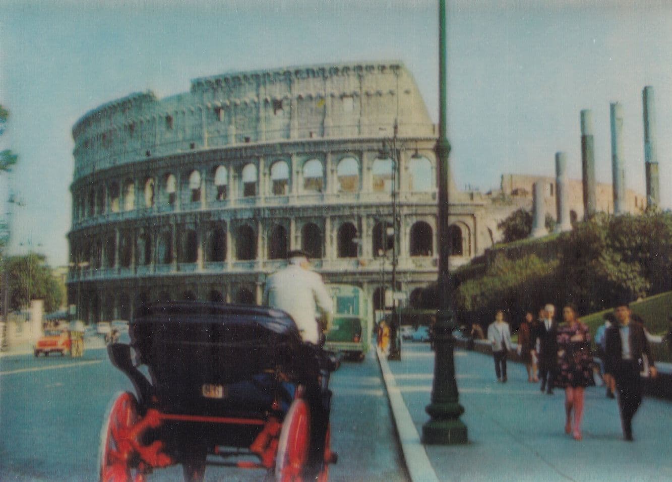 Colisee Rome Horse & Cart Transport Italian 3D Three Dimensional Postcard