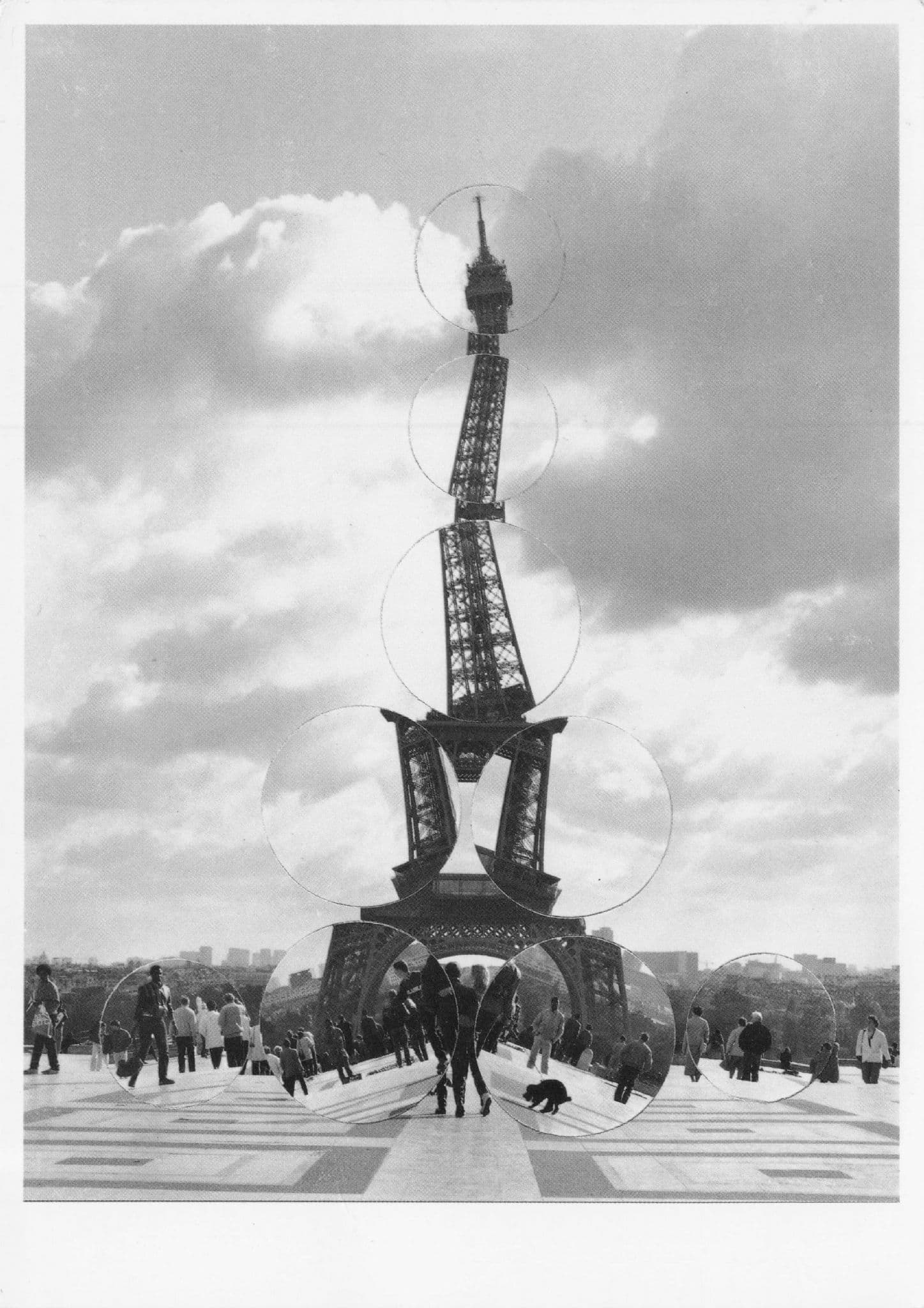 Collapsing Eiffel Tower Optical Illusion Meccano Photo Art Postcard