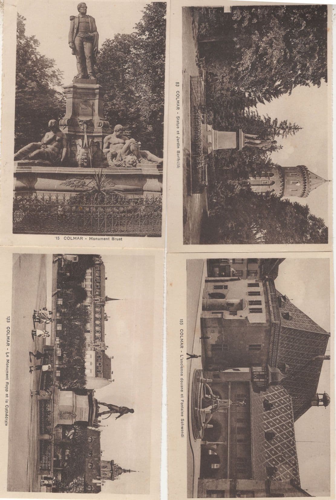Colmar Statue Monument 4x Antique French Postcard s