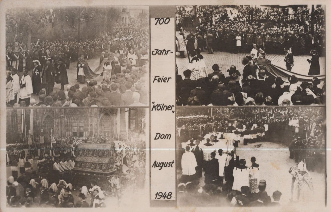 Cologne Shrine Procession Germany 1948 Real Photo Postcard