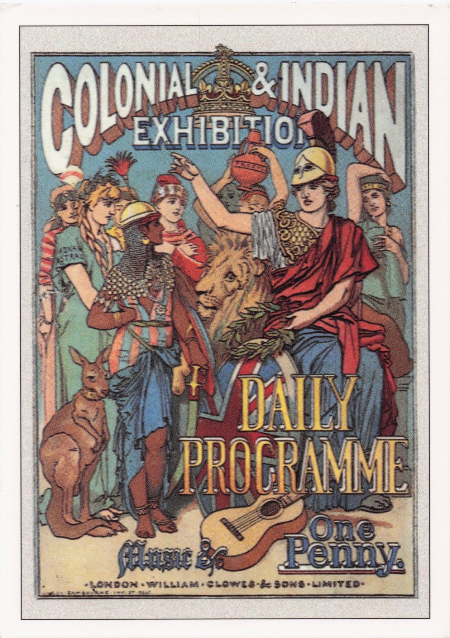 Colonial & Indian Exhibition Old Programme Cover Poster Postcard