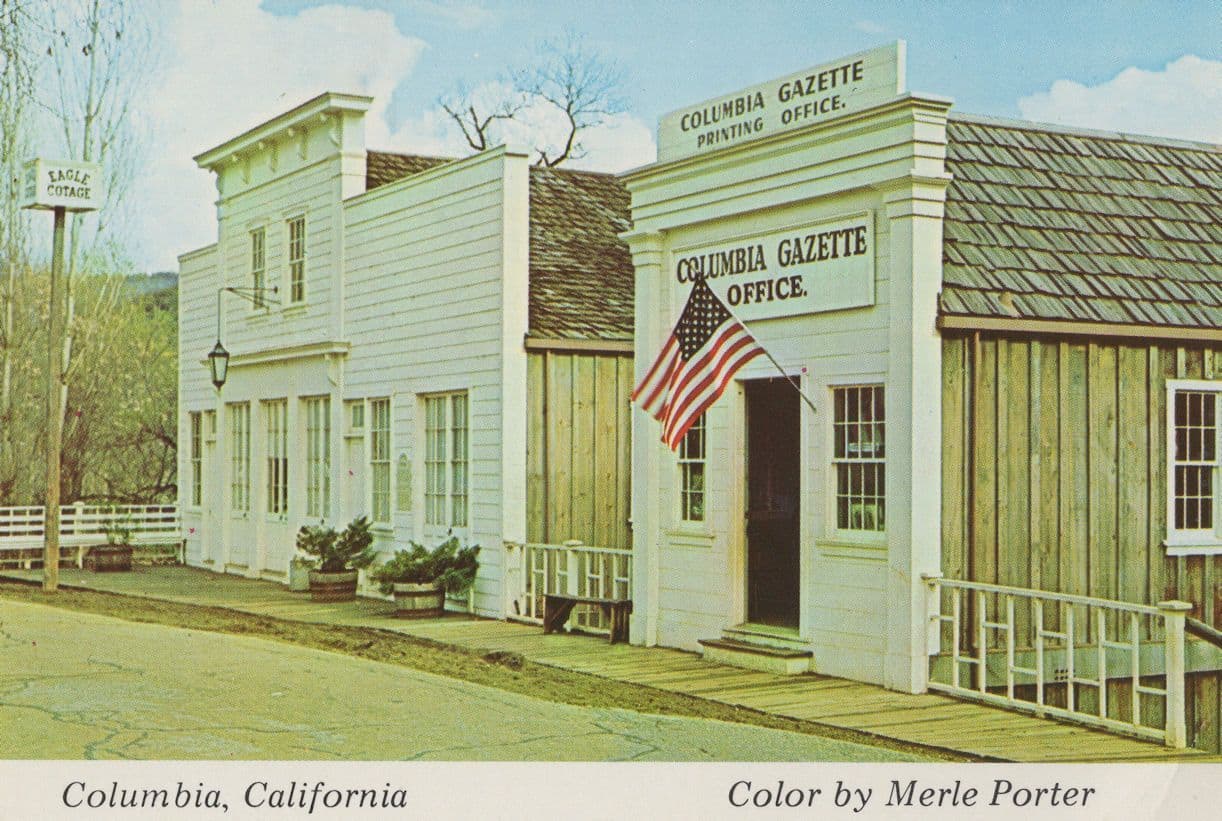 Columbia State Park CA Gazette Office California USA Postcard