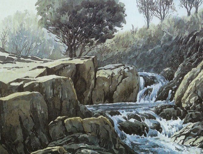 Comb Gill Beck Borrowdale Stunning Painting Postcard