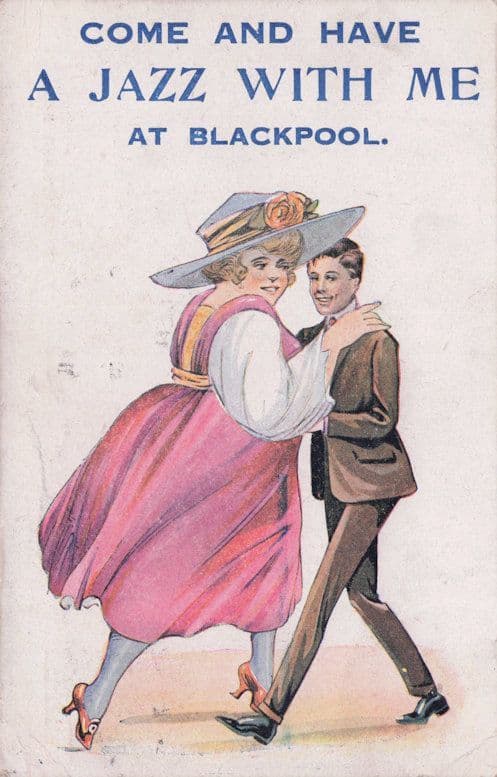 Come & Jazz With Me At Blackpool Antique Dance Music Hall Postcard