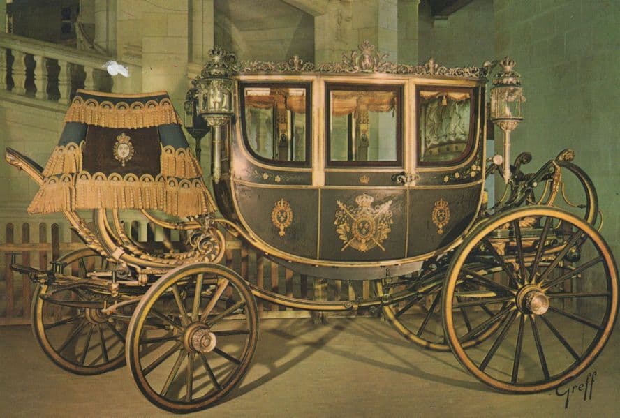 Comte De Chamborde Royal State Coach Carriage French Postcard