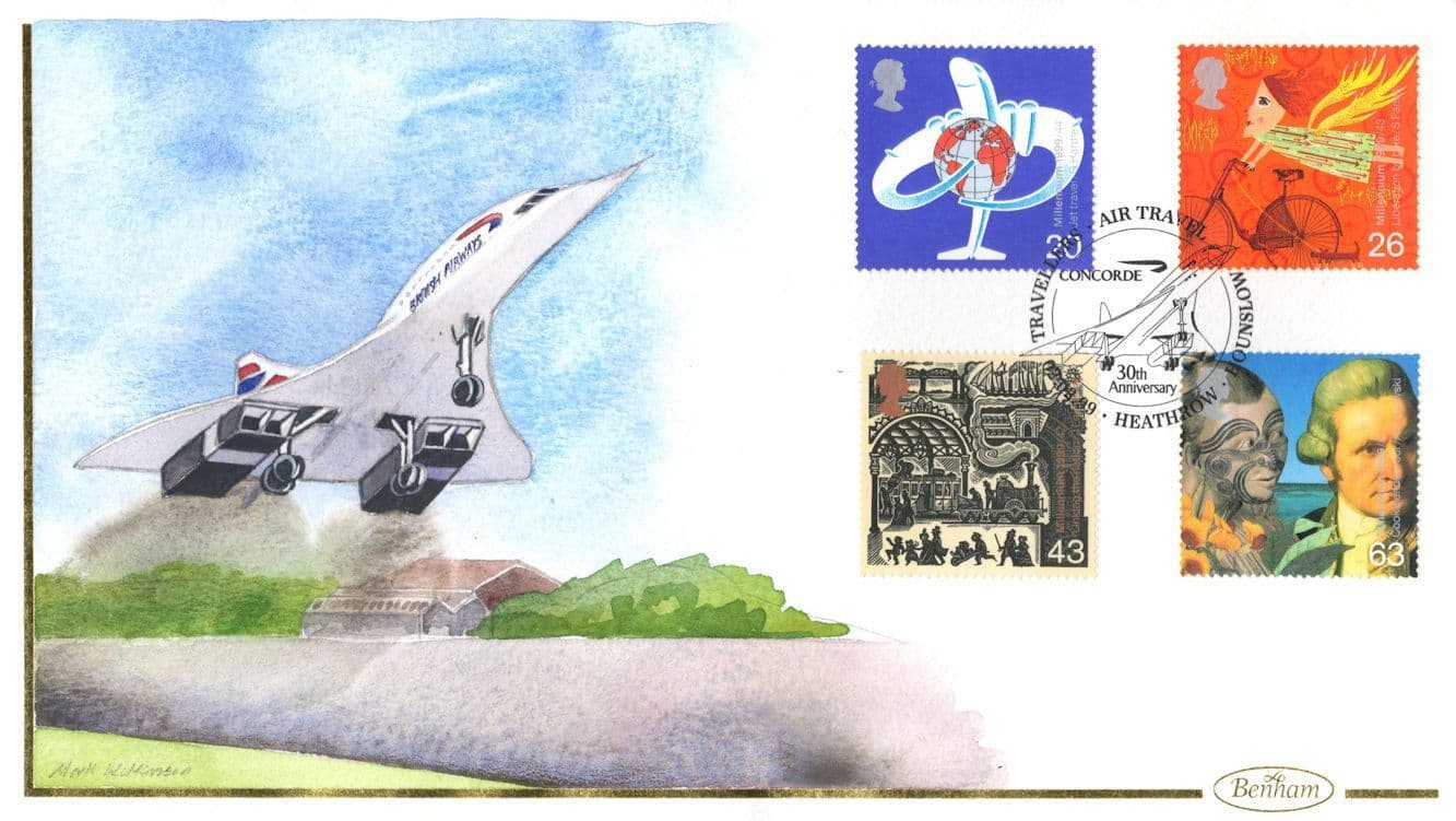 Concorde Benham Hand Painted Original Limited Edition of 50 FDC