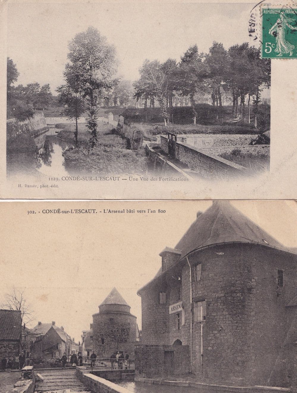Conde Sur L'Escaut Arsenal Bati Vue Des Foundations 2x Postcard s