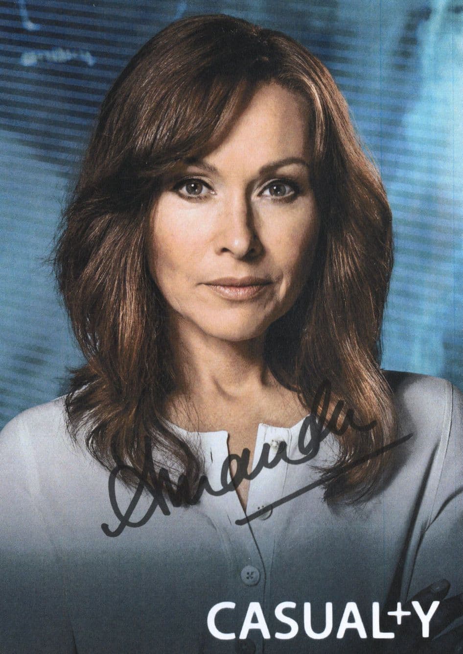 Connie Beauchamp Casualty RARE Alternative Hand Signed Cast Card Photo