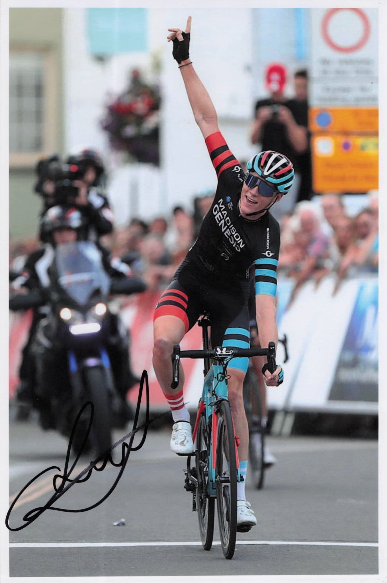 Connor Swift British Cyclist Wales Open Criterium 2018 Large Hand Signed Photo