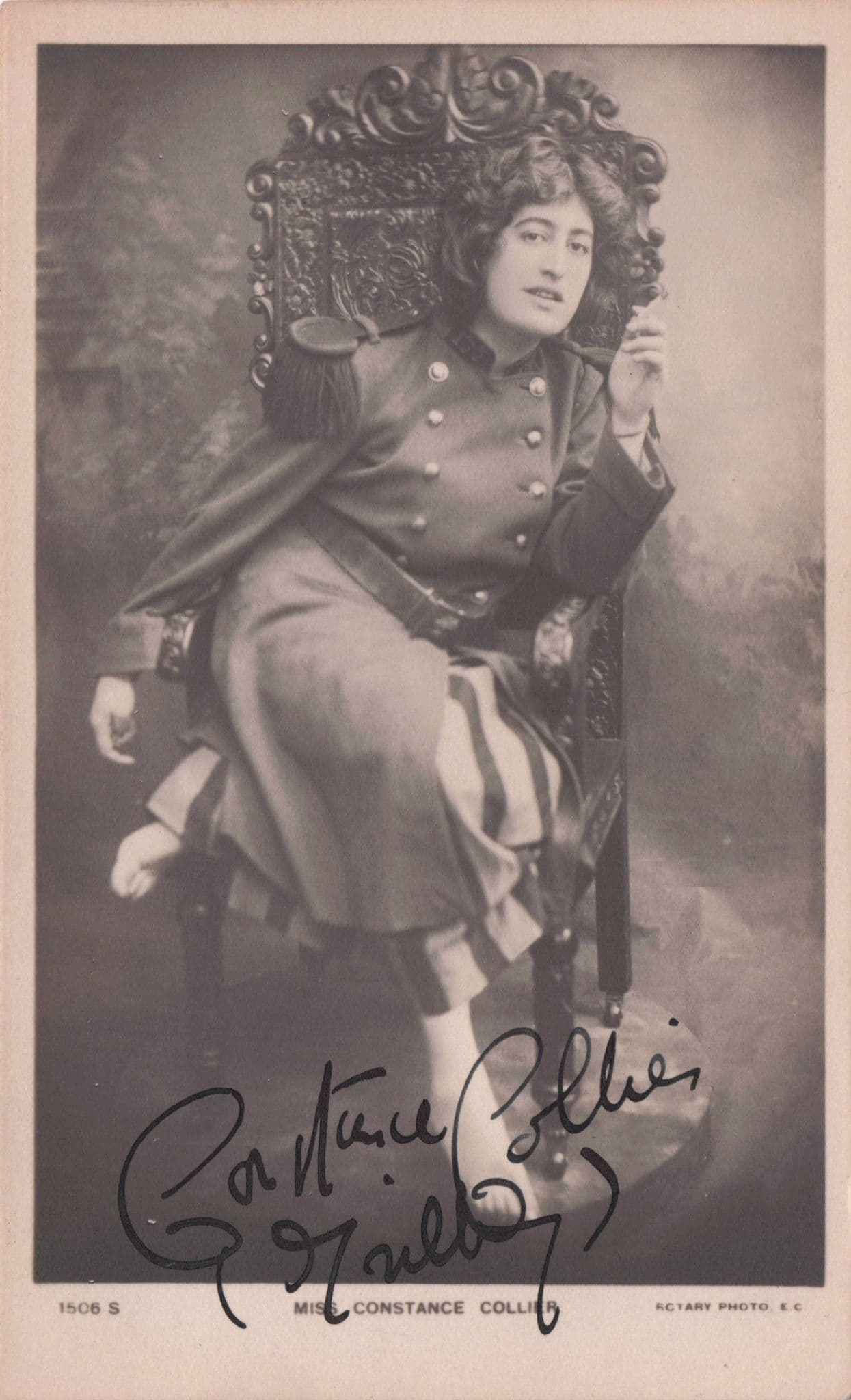 Constance Collier Edwardian Actress 1st Insulin Patient Hand Signed Postcard