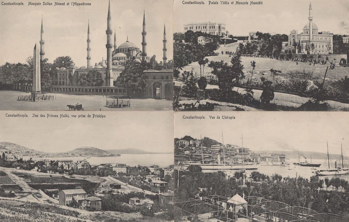 Constantinople Mosque & River 4x Antique Postcard s