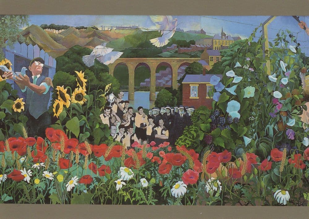 Construction Of County Durham Peace Mural Postcard