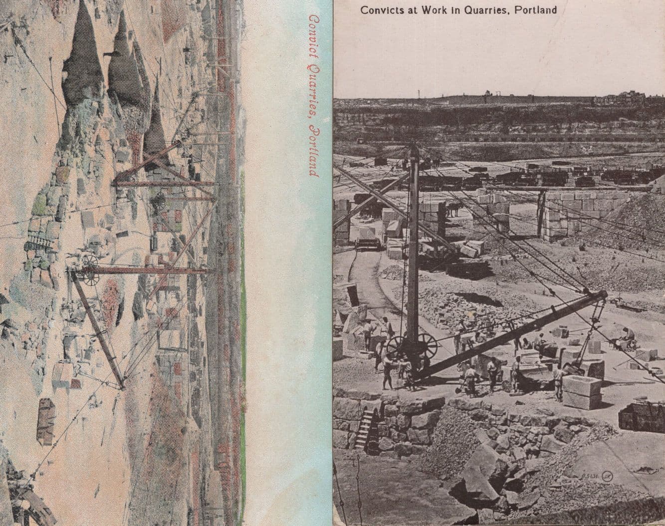 Convicts At Work Portland Devon 2x Prison incl RPC Postcard s