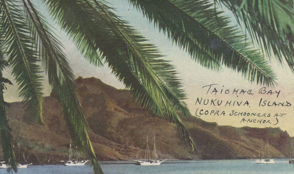 Copra Schooners Boats Taiohae Bay Nuku Hiva Polynesia Old French Postcard