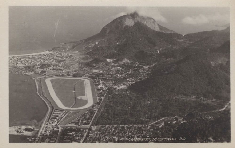 Corcovada Panorama Rio De Janeiro Brasil Aerial Old Postcard