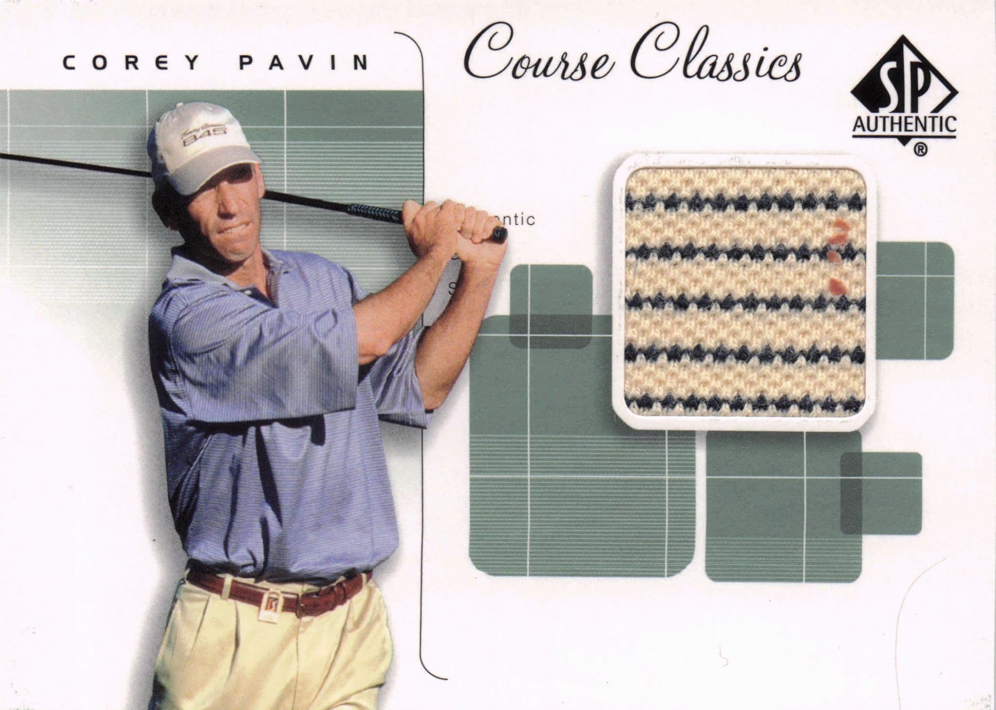 Corey Pavin Course Classics Upper Deck 2002 Real Relic Golf Shirt Card