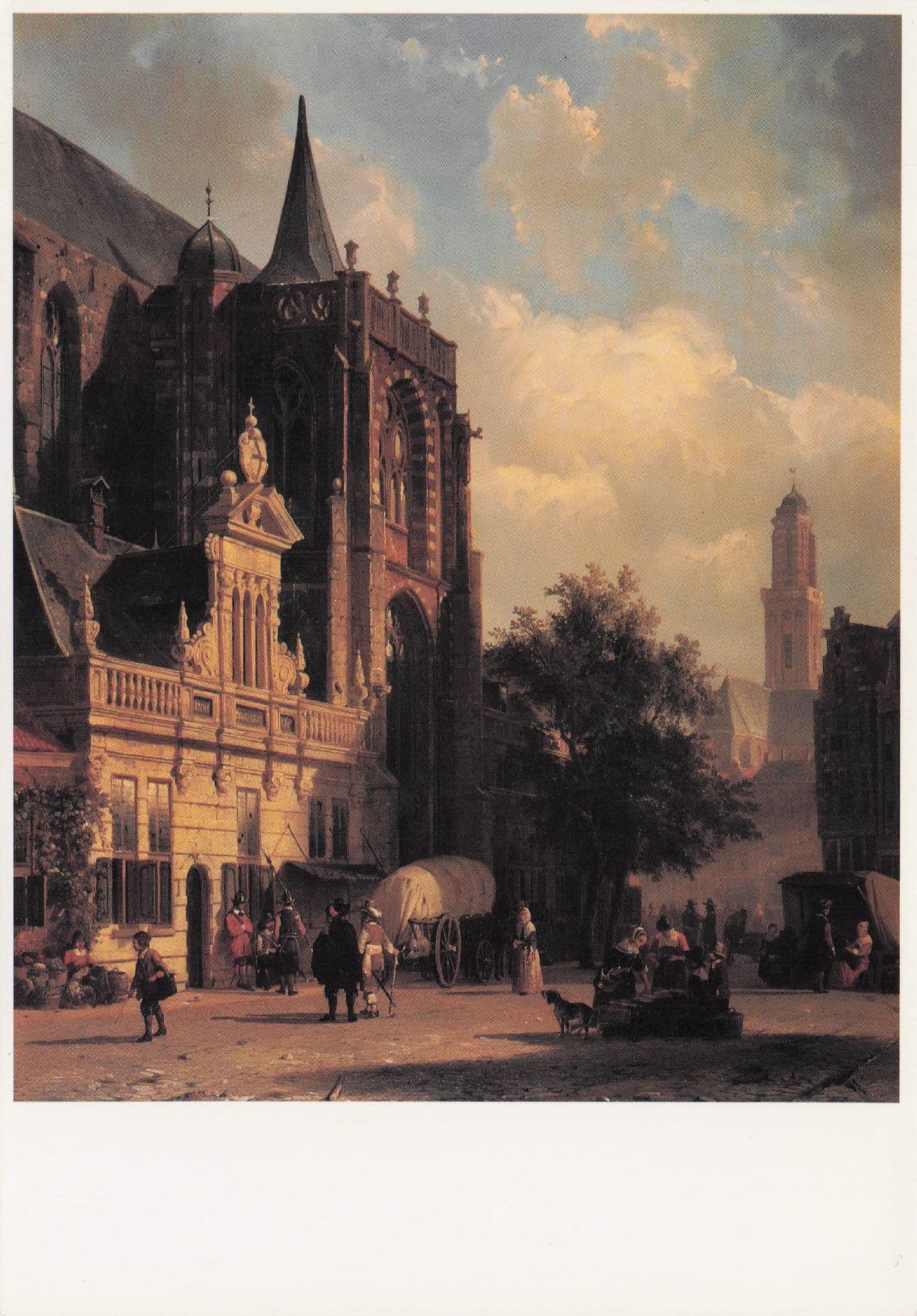 Cornelius Springer Grote Kerk Te Zwolle Dutch Painting Postcard