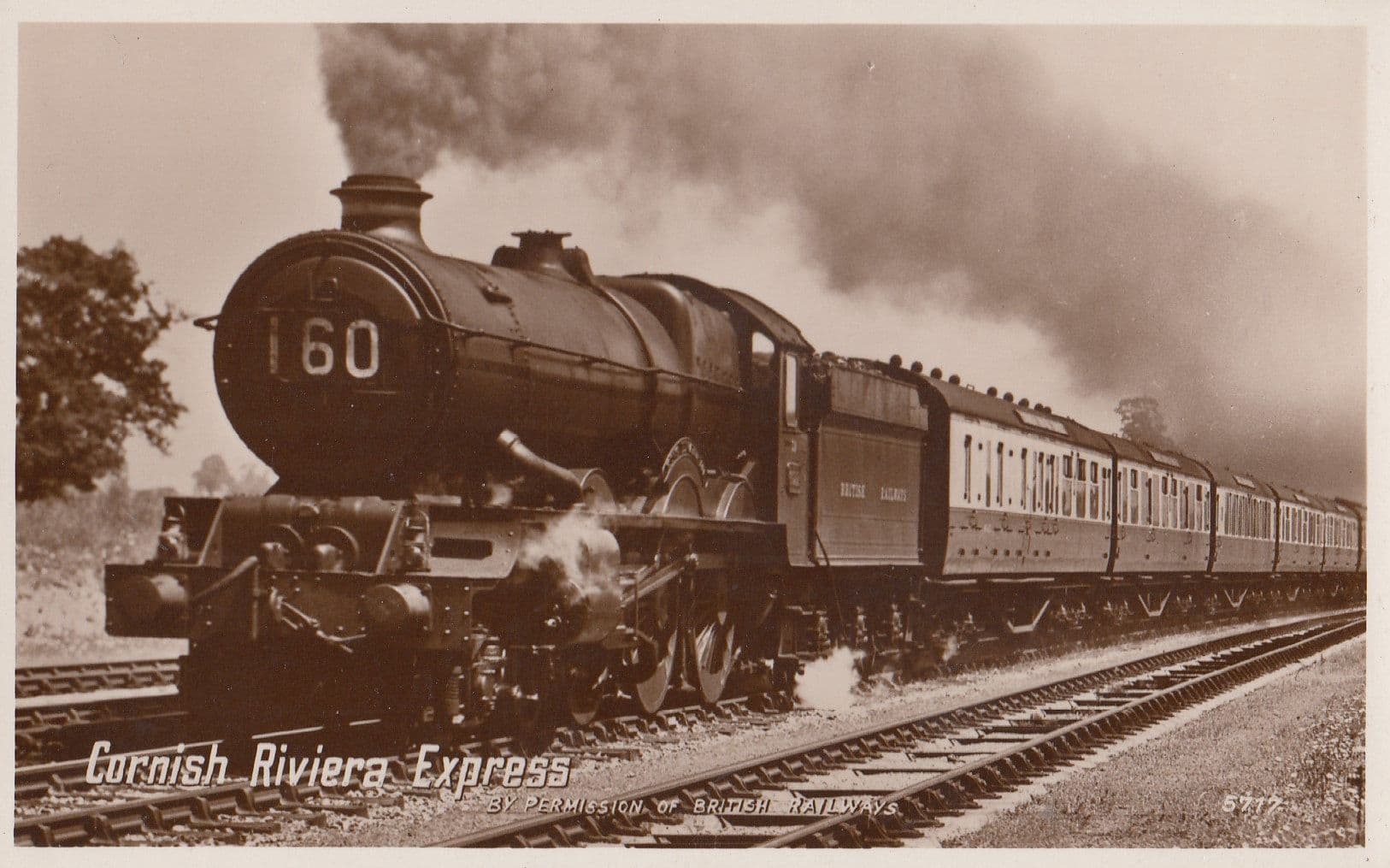Cornish Riviera Express British Railways Real Photo English Series Old Postcard