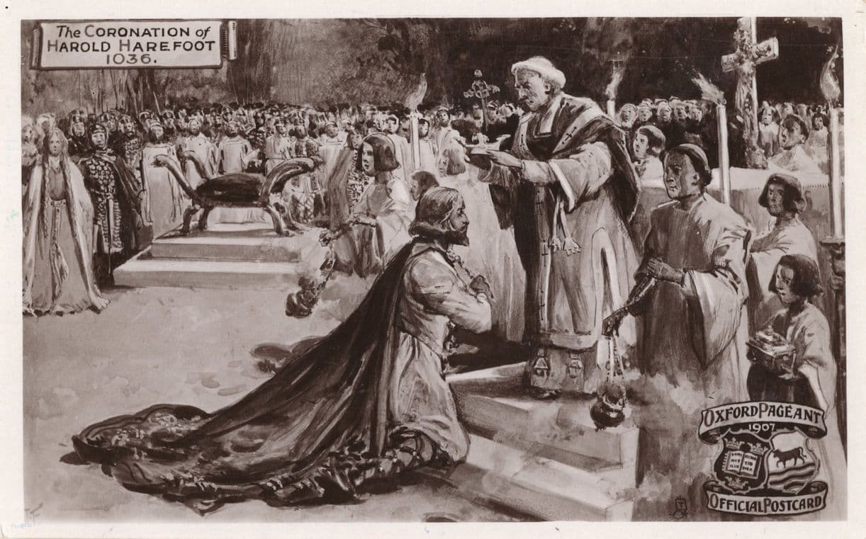 Coronation Of Harold Harefoot Oxford Pageant Real Photo Postcard