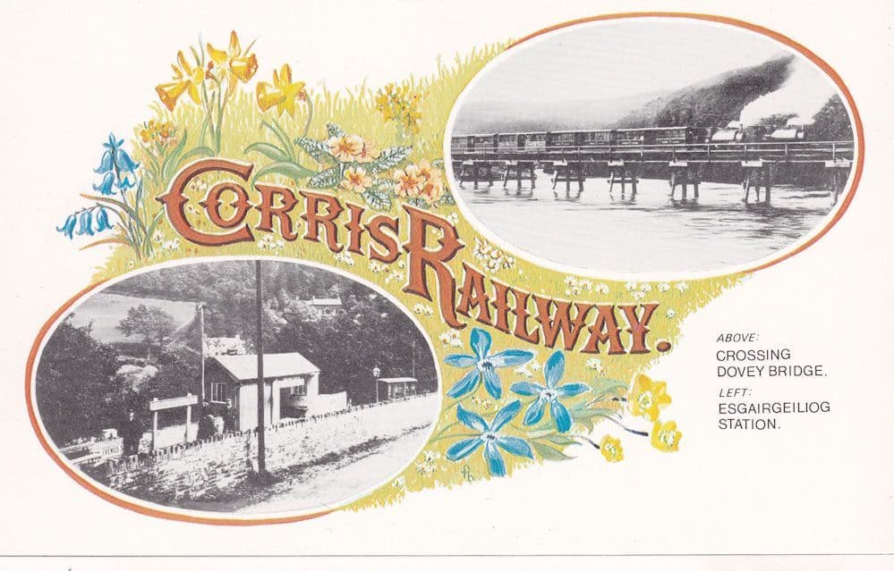 Corris Railway Dovey Bridge Train Esgairgeiliog Station Postcard