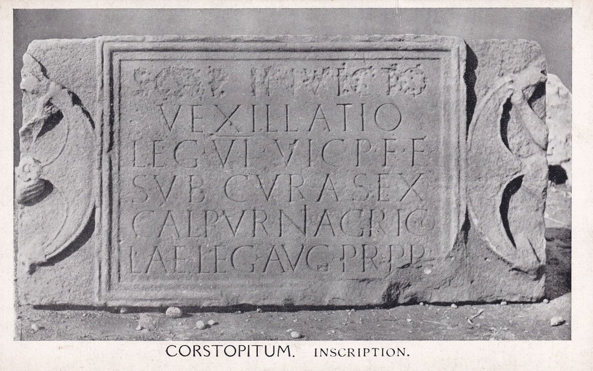 Corstopitum Roman Mural Inscription Old Postcard