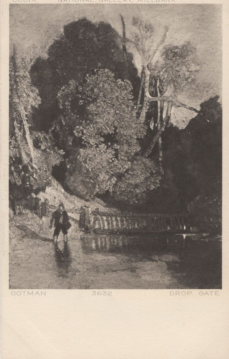 Cotman Drop Gate Antique Painting Postcard