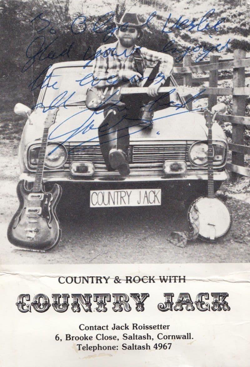 Country Jack Cornwall Western & Singer Bodrigan Hotel Hand Signed Photo