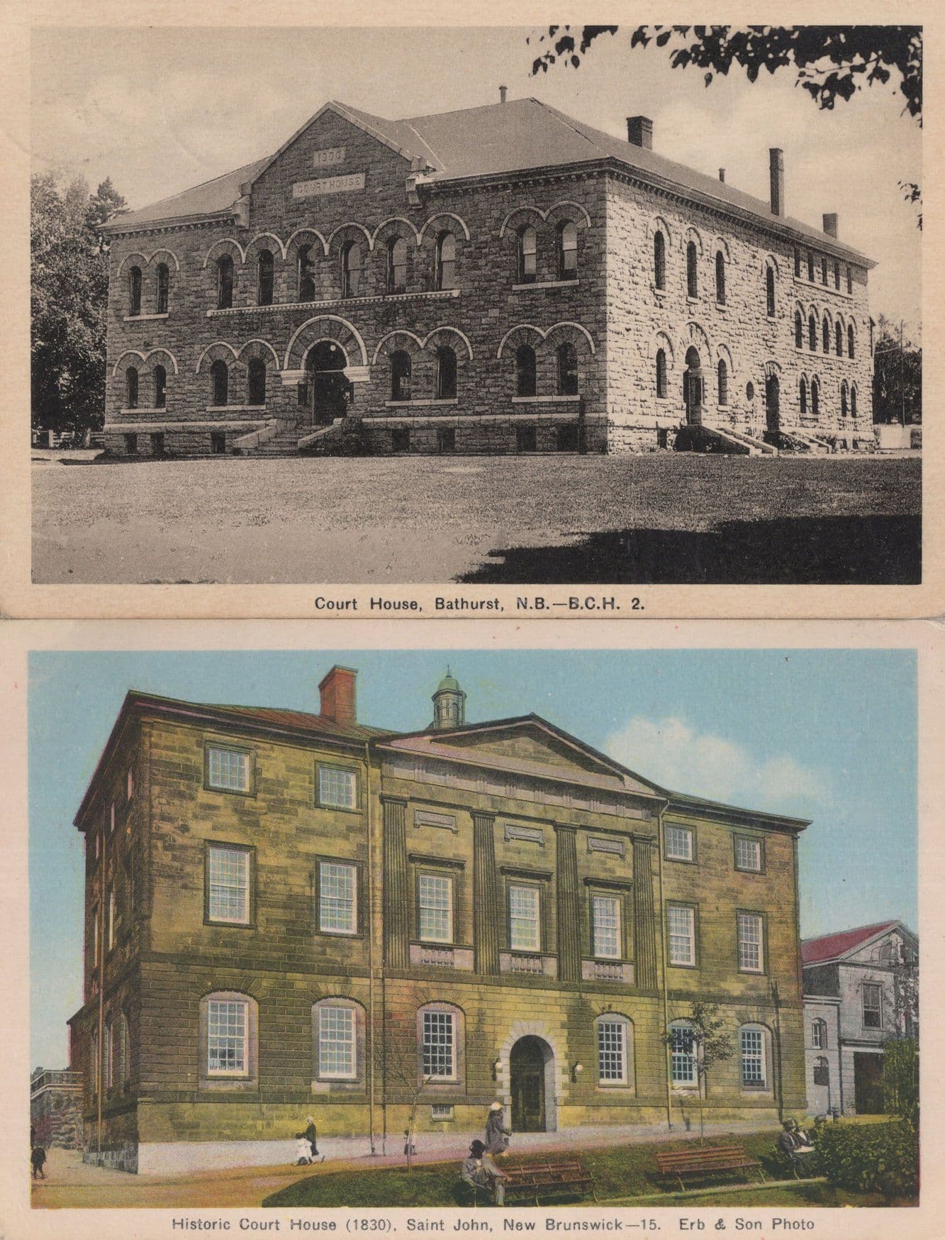 Court House Bathurst New Brunswick 2x Old Canada Police Postcard s