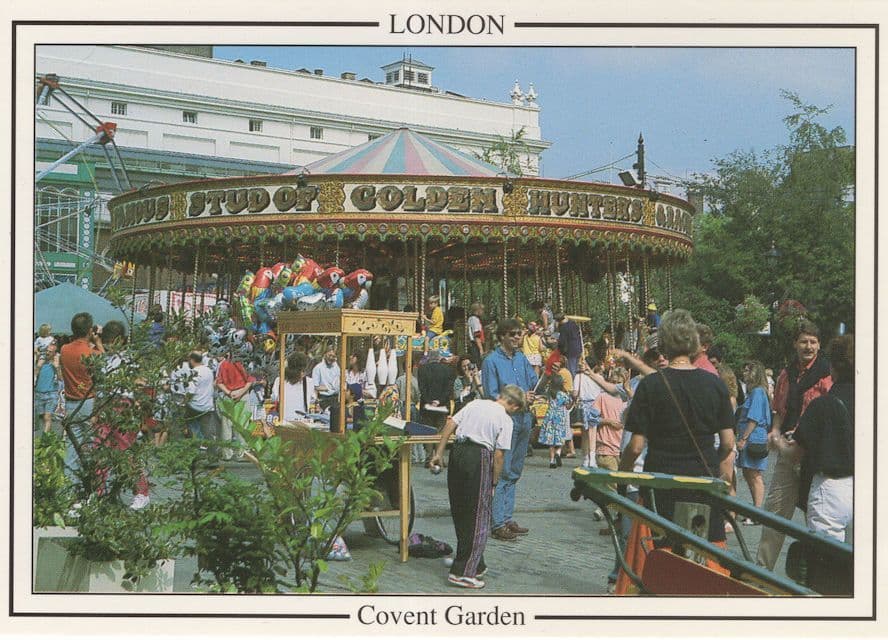 Covent Garden Merry Go Round Fair Roundabout London Postcard