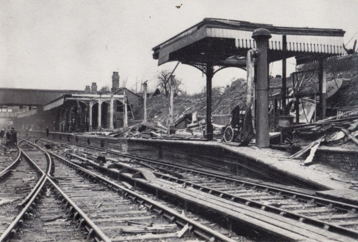 Coventry Railway Station Bomb Damage After WW2 Military Raid Disaster Postcard
