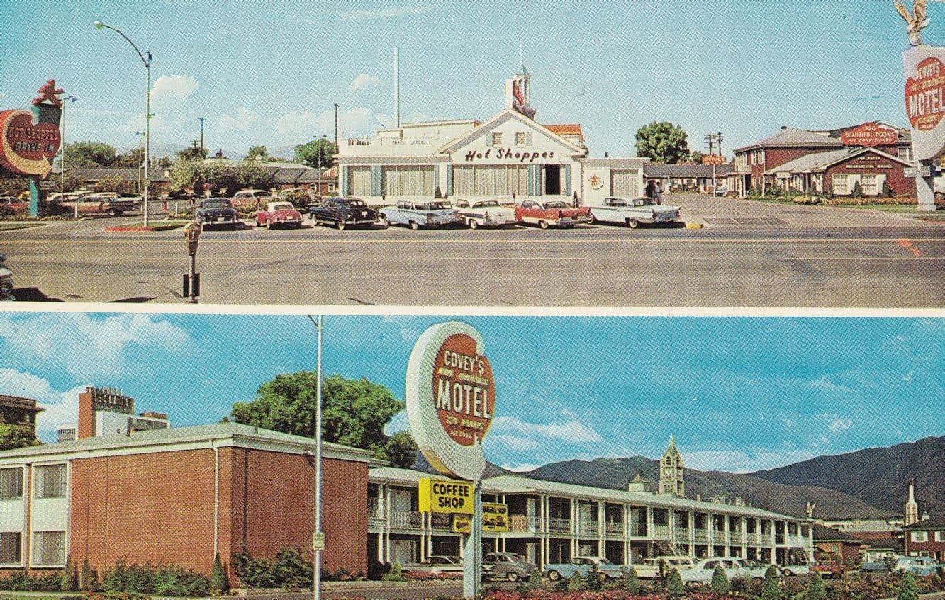 Coveys America Motor Lodge Motel Salt Lake City Utah Coffee Shop Postcard