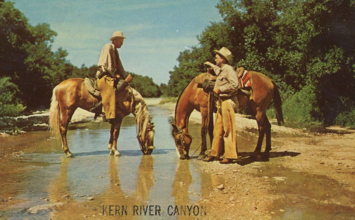 Cowboys In Kern River Canyon Cowboy Trail USA Postcard