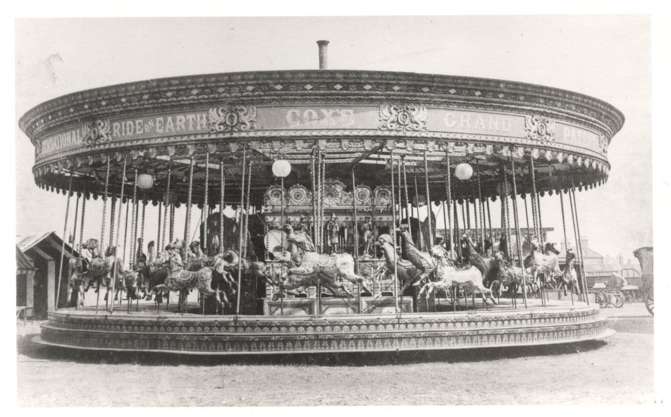 Cox's of Mansfield Carousel Roundabout Fairground Society PB Postcard Photo