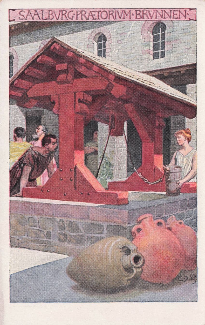 CPA Saalburg Praetorium Brunnen German Well Antique Postcard