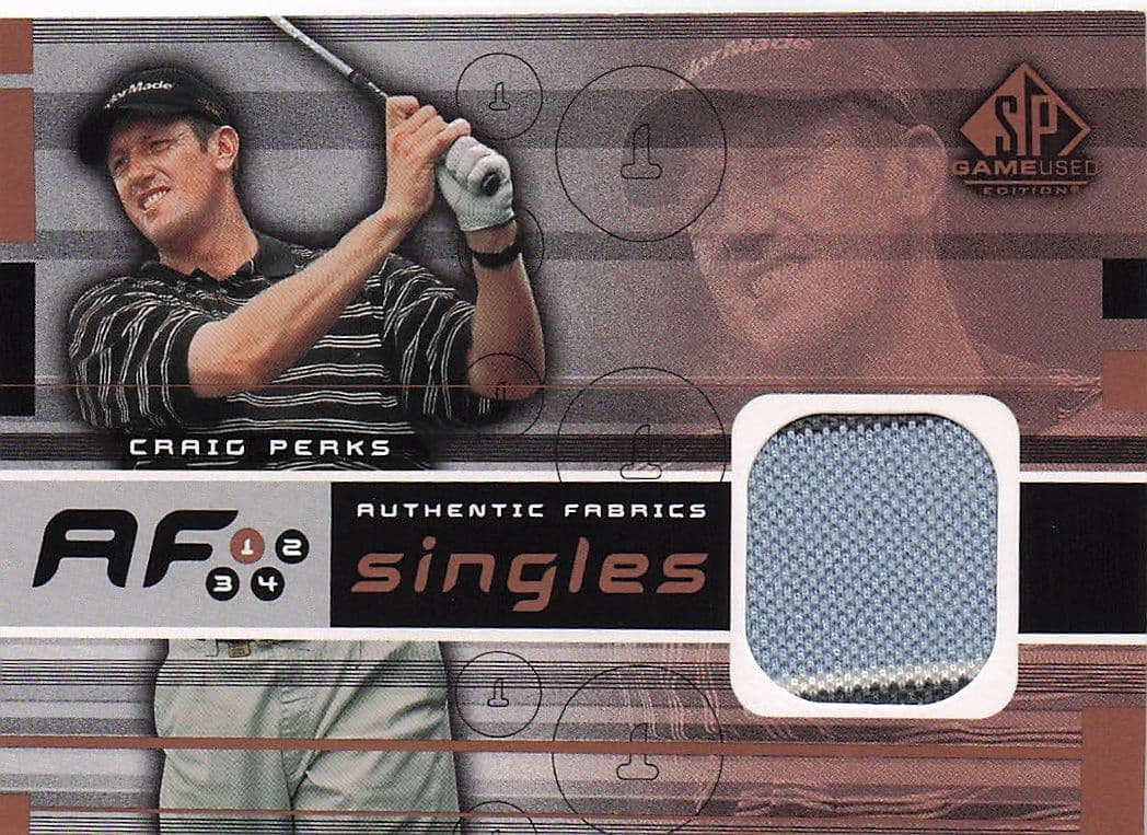 Craig Perks Authentic Fabrics Singles 2003 Golf Upper Deck Worn Shirt Card