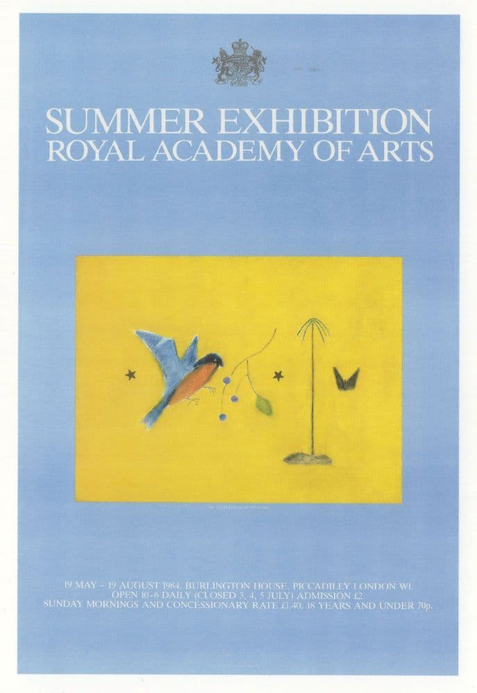 Craigie Aitchison Yellow Painting 1984 London Gallery Exhibition Postcard