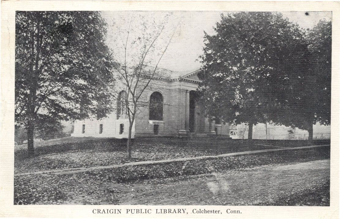 Craigin Memorial Library Colchester Connecticut USA Old Postcard