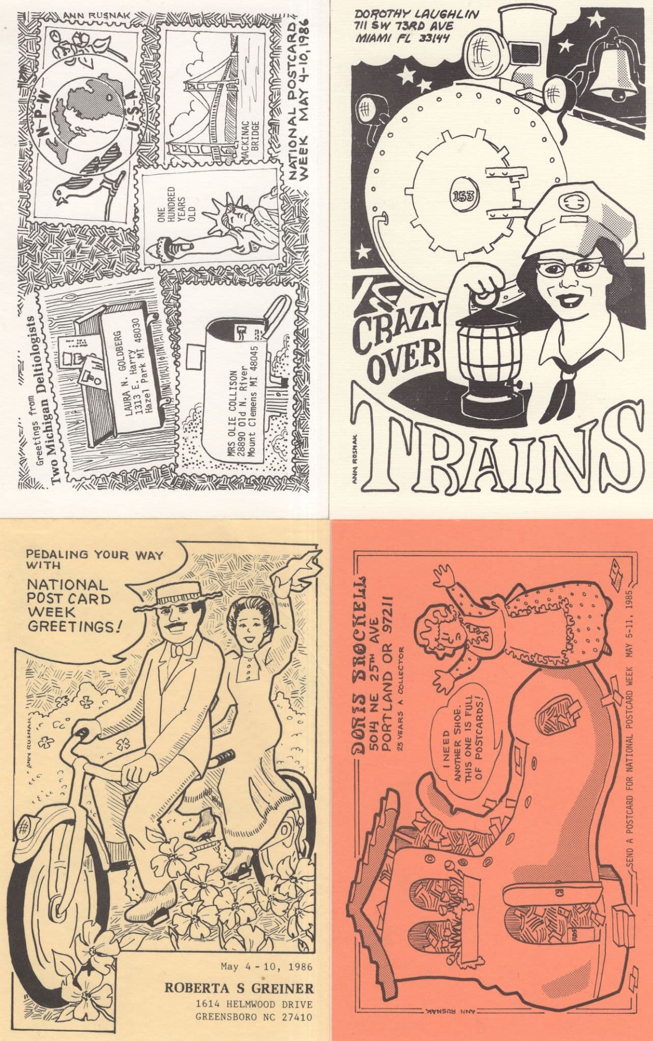 Crazy American Train Shoe & Postcard Collectors 4x 1980s Bundle