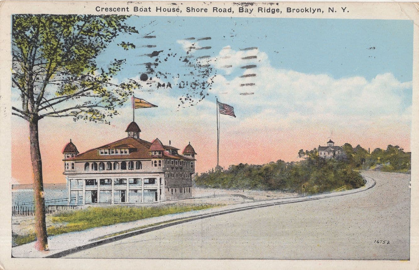 Crescent Boat House Shore Road Brooklyn NY USA Old Postcard