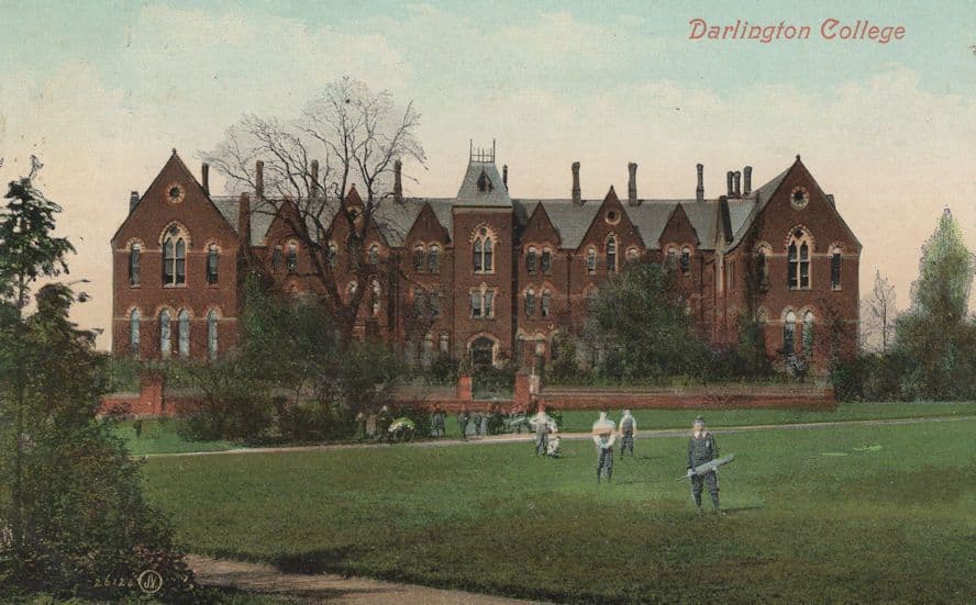 Cricket at Darlington College 1909 Old Postcard