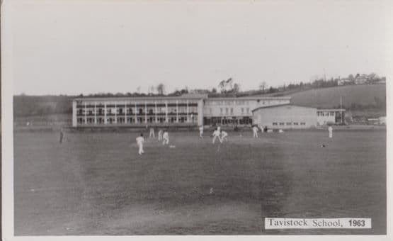 Cricket Match atTavistock Village School Devon Vintage RPC Real Photo Postcard