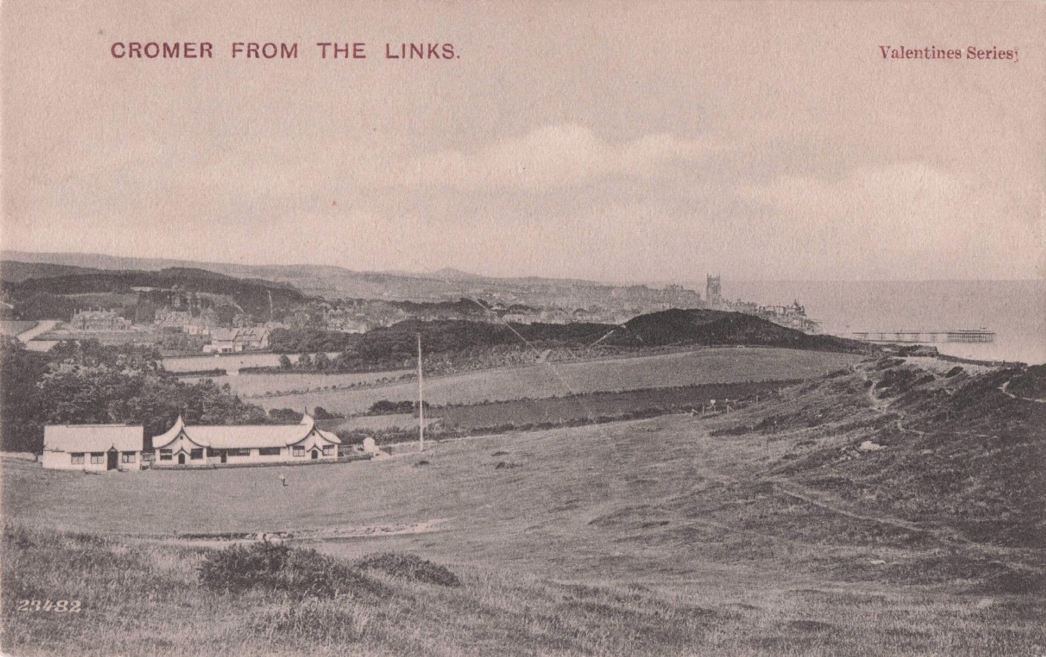 Cromer From The Links Valentines Aerial Mint Norfolk Old Postcard